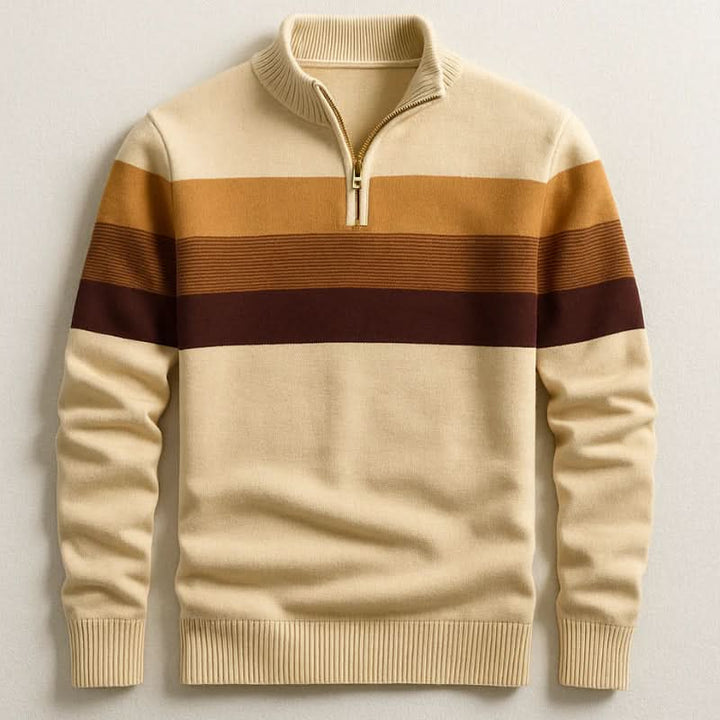 Lorven Striped Quarter-Zip Pullover — side view