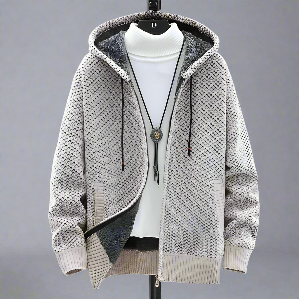 Helsinki Knitted Hoodie - Stone Beige