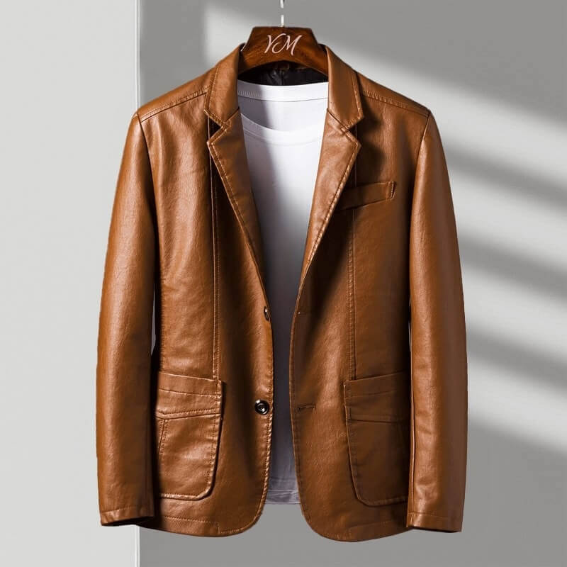 Alessandro Verdi Leather Jacket - Cognac Brown