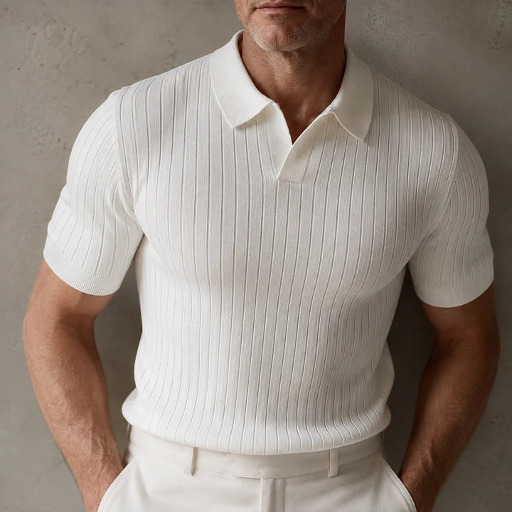Luca Ribbed Knit Polo