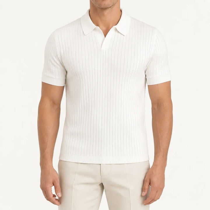 Luca Ribbed Knit Polo