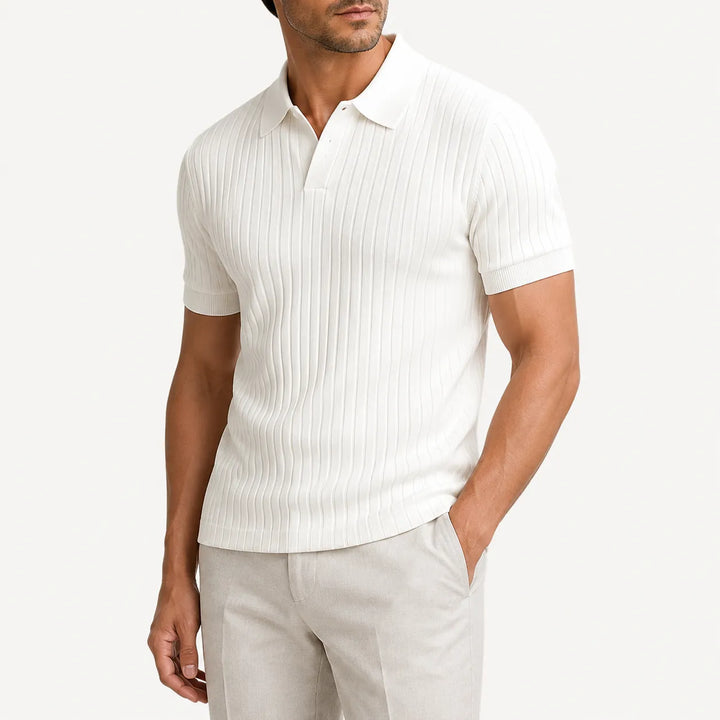 Luca Ribbed Knit Polo