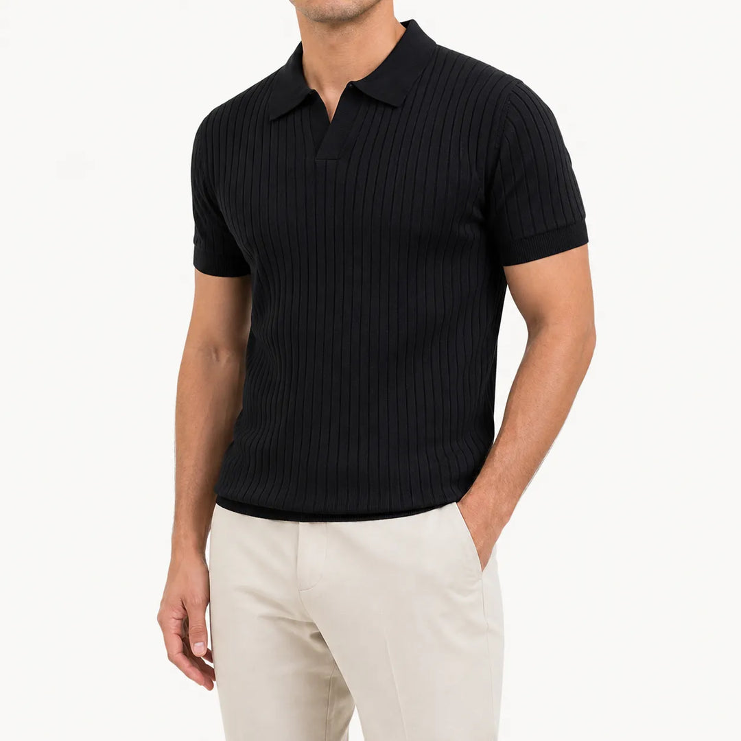 Luca Ribbed Knit Polo