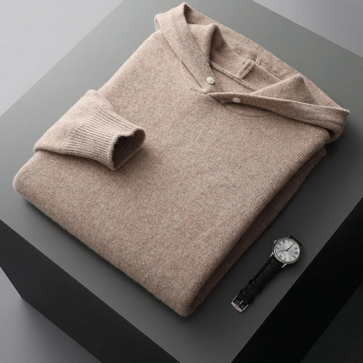 Alistair Merino Wool Hoodie in blue