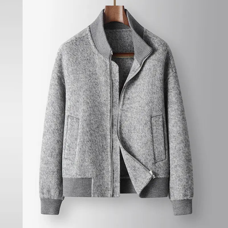 Balmoral Wool-Blend Zip Jacket in gray