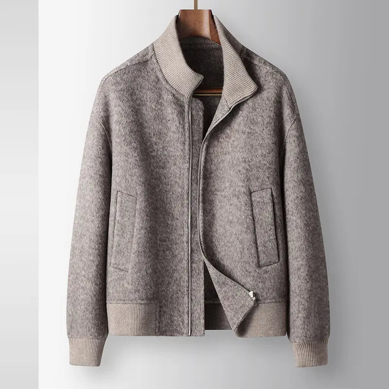 Balmoral Wool-Blend Zip Jacket in taupe