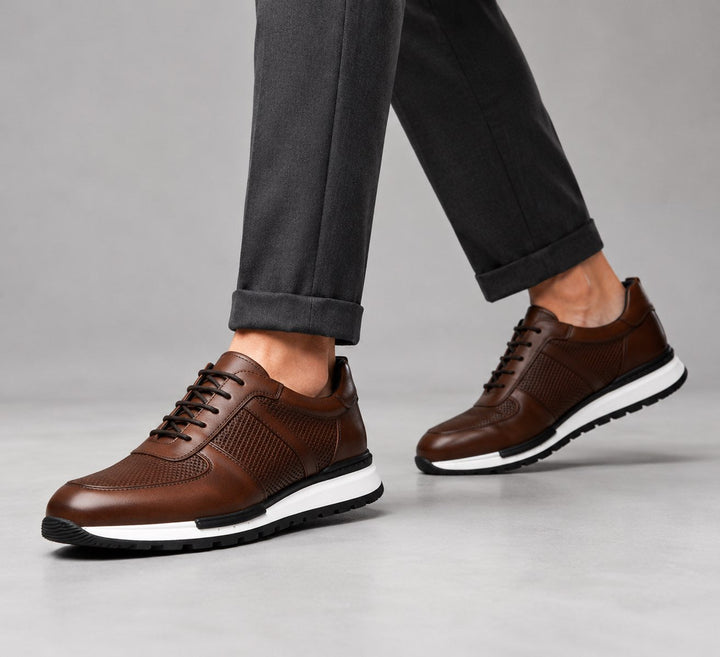 DAVID MILLER LEATHER SNEAKERS