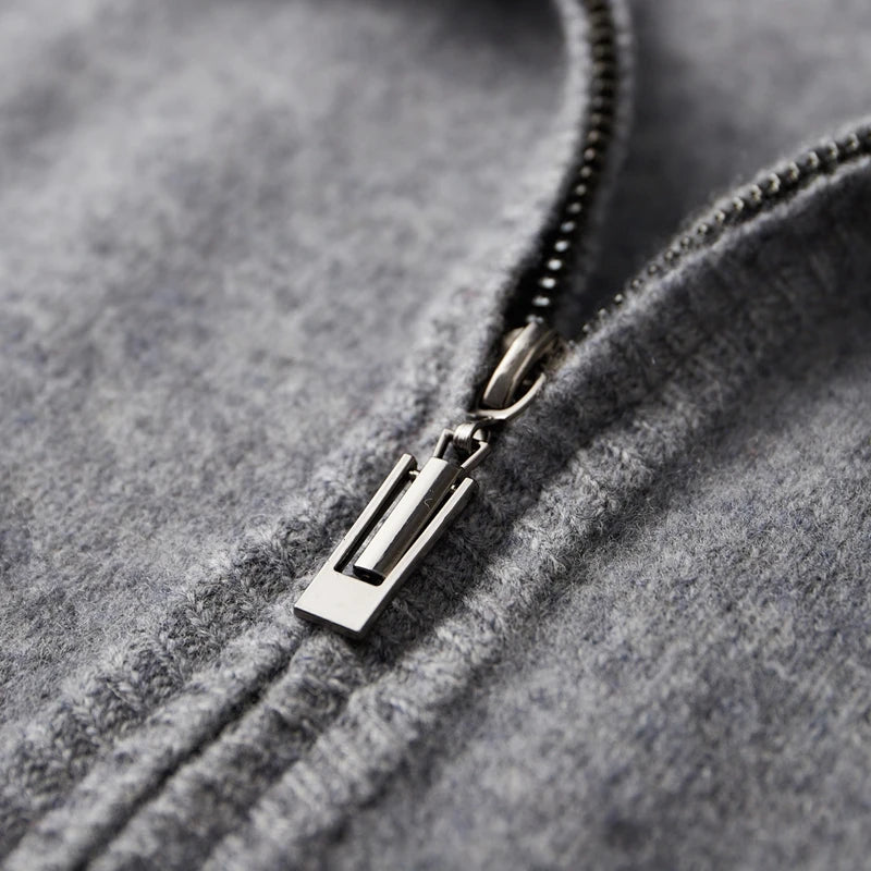 Kensington Cashmere Zip Jacket in Gray