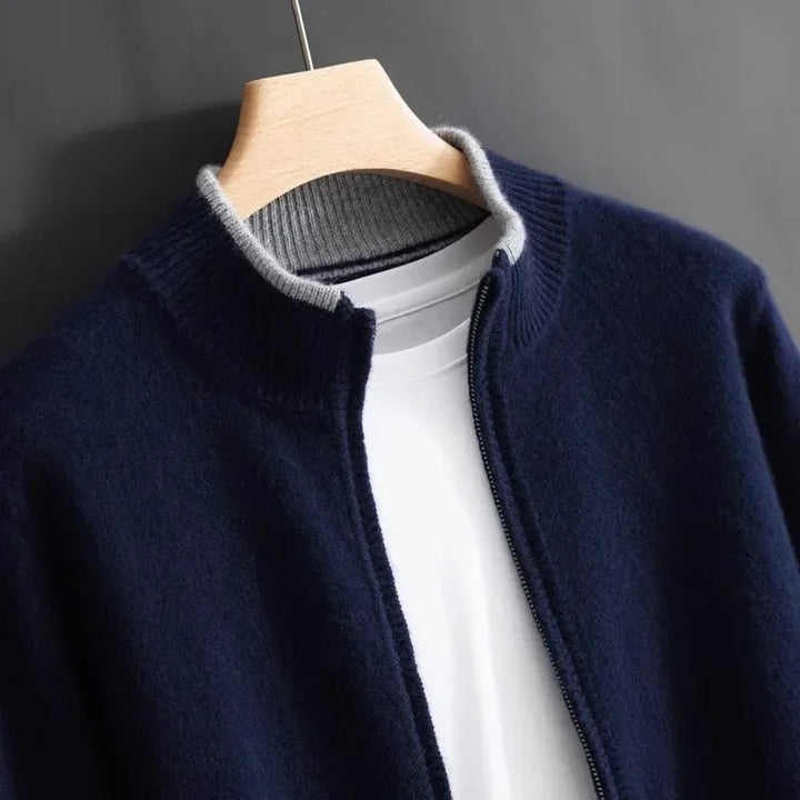 Kensington Cashmere Zip Jacket in Gray