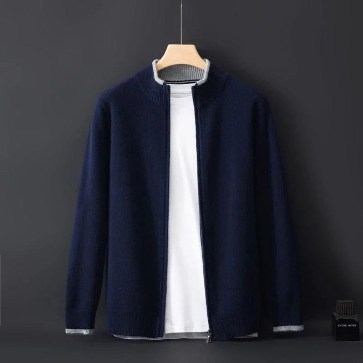 Kensington Cashmere Zip Jacket in Gray