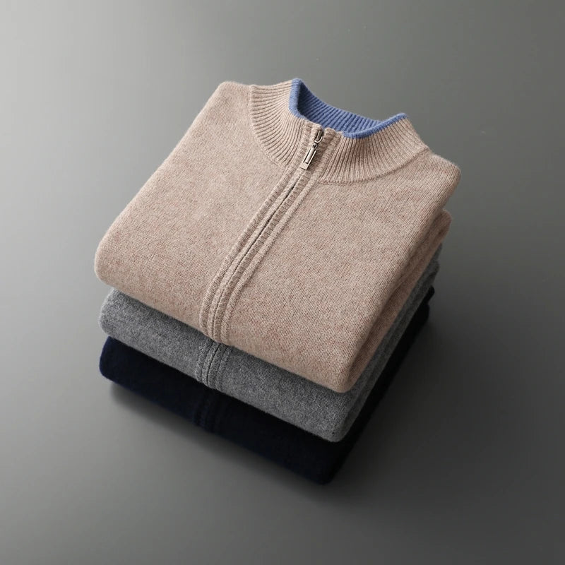 Kensington Cashmere Zip Jacket in Gray