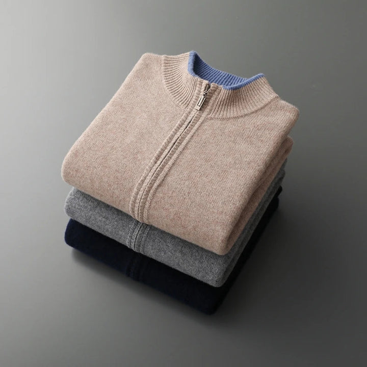 Kensington Cashmere Zip Jacket in Gray