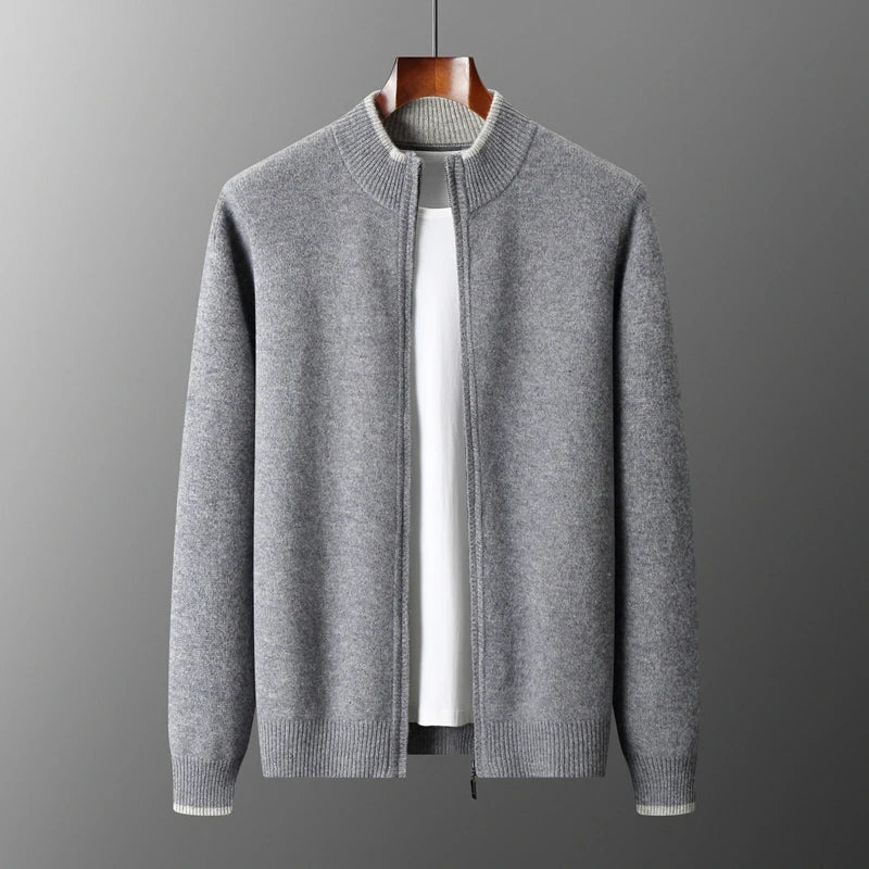 Kensington Cashmere Zip Jacket in Navy Blue