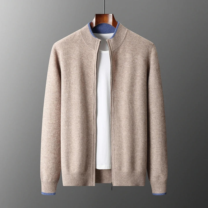 Kensington Cashmere Zip Jacket in Navy Blue